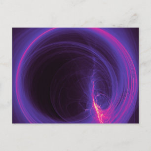 Rosa och Lila Cirkulär Abstract Design Vykort