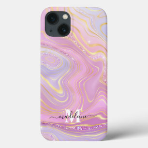 Rosa och Lila Crystal Marble Iridescent Agate