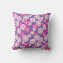 Rosa och Lila Cushion Small Blommigt Soffa
