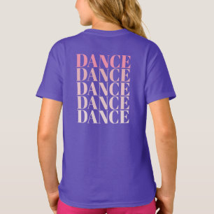 Rosa och lila Dansa Dansa Dansa slogan T Shirt