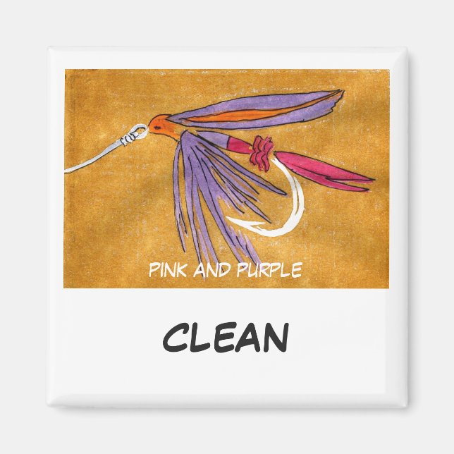 "Rosa och Lila" Dish Washer Status Magnet (Framsidan)