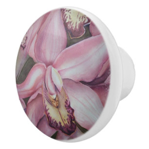 ROSA OCH LILA EXOTIC ORCHID CERAMIC KNOB KNOPP