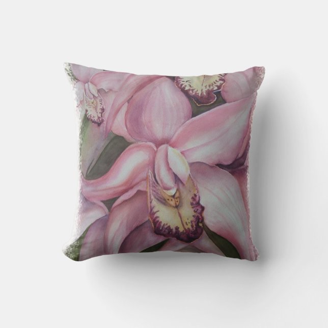 ROSA OCH LILA EXOTIC ORCHID PILLOW KUDDE (Framsida)