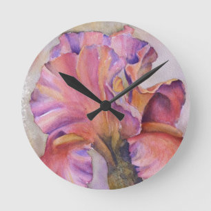 ROSA OCH LILA EXOTIC ORCHID WALL CLOCK RUND KLOCKA