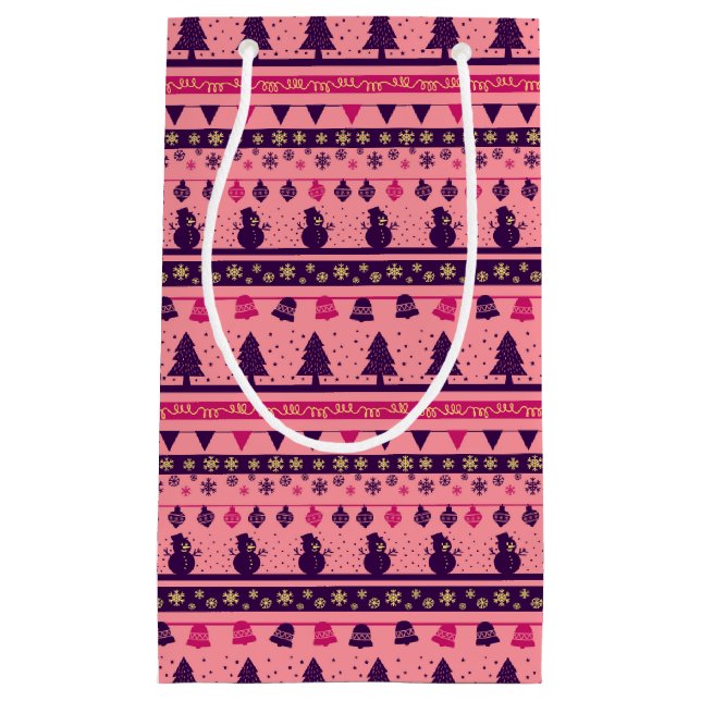 Rosa och lila festlig julstämning  (Framsidan)