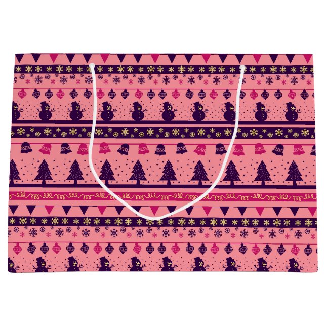 Rosa och lila festlig julstämning  (Framsidan)
