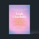 Rosa och Lila för återställande av övertoning för  Inbjudningar<br><div class="desc">Bat mitzvah inbjudan till Rosa och Lila för återställande av övertoning för trendig</div>