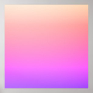 Rosa och Lila för blekpersika och  Färgfull Ombre Poster