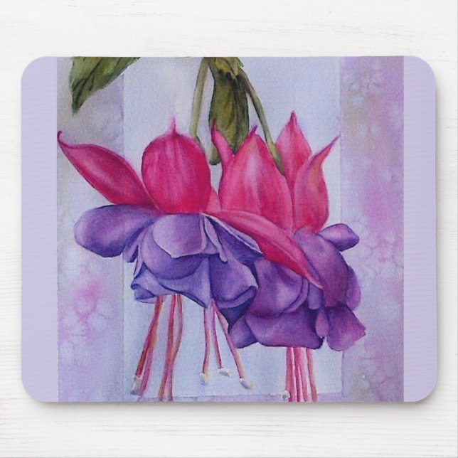 ROSA OCH LILA FUSCHIAS MOUSEPAD MUSMATTA (Framsidan)