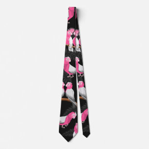 Rosa och lila galah-papegoja mönster slips