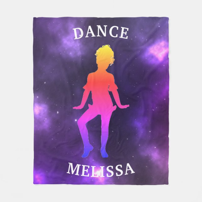 Rosa och Lila Galaxy Dance Fleece Blanket (Framsidan)