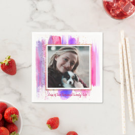 Rosa och Lila Glitter Gnistra Studenten Pappersservett