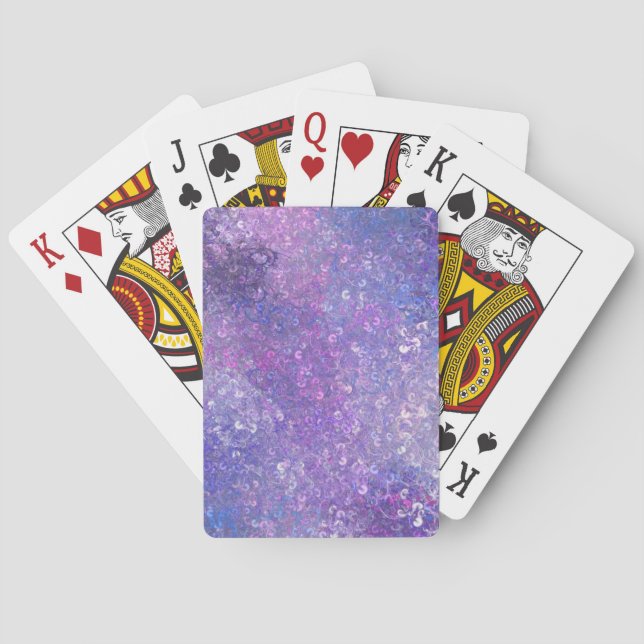 Rosa och lila glittrande paljetter  casinokort (Baksidan)