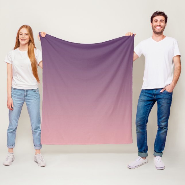 Rosa och lila gradient, Ombre. Fleecefilt (På plats)