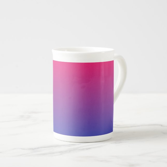 Rosa och lila gradientfärger benporslin mugg (Framsida höger)