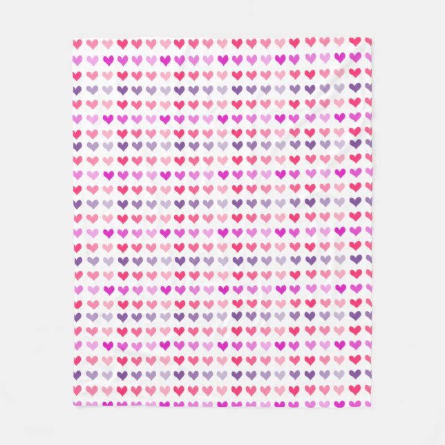 Rosa och Lila Hearts Mysiga Alla hjärtans dagsljus Fleecefilt (Framsidan)