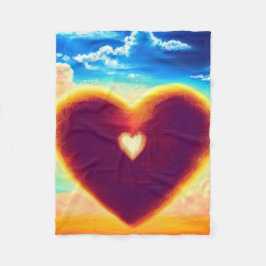 Rosa och Lila Hjärtat Fleecefilt