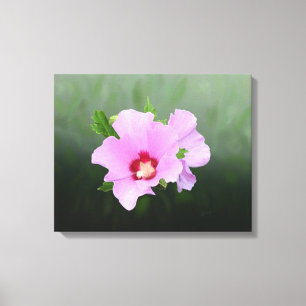 Rosa och Lila Hollyhock Flowers Canvastryck