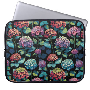 Rosa och lila hydrangea-lövverk laptop fodral