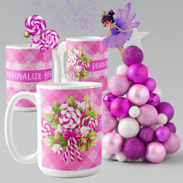 Rosa och Lila jul i Sverige Kaffemugg (Personalize these charming mugs for someone special!)