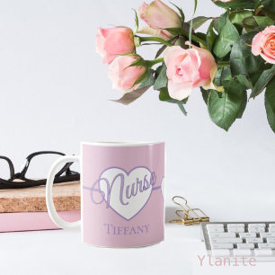 Rosa och Lila kaffe mugg