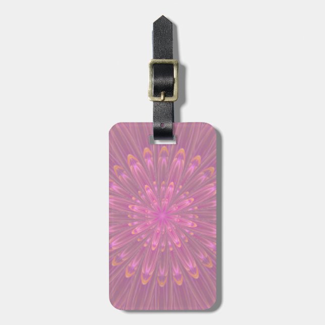 Rosa och Lila Kaleidoscope Flower Bagagebricka (Vertikal Framsida)