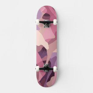 Rosa- och lila-kamouflage mönster mini skateboard bräda 18,5 cm