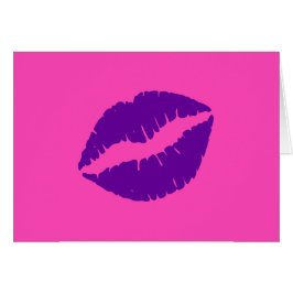 Rosa och Lila Läppar Hälsningskort
