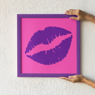 Rosa och lila läppstiftsskydd poster