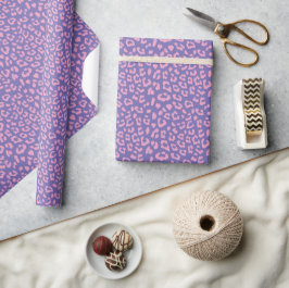 Rosa och Lila Leopard Skriv ut Mönster Presentpapper