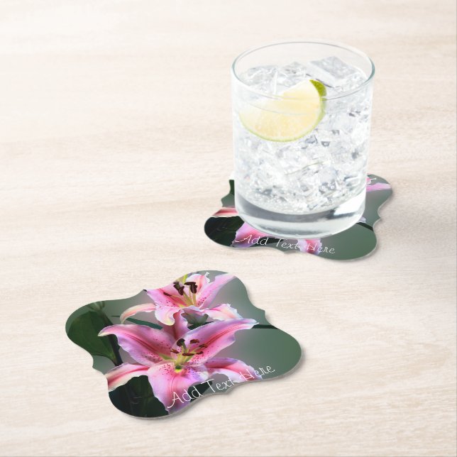 Rosa och lila liljeblomor underlägg papper (Insitu)