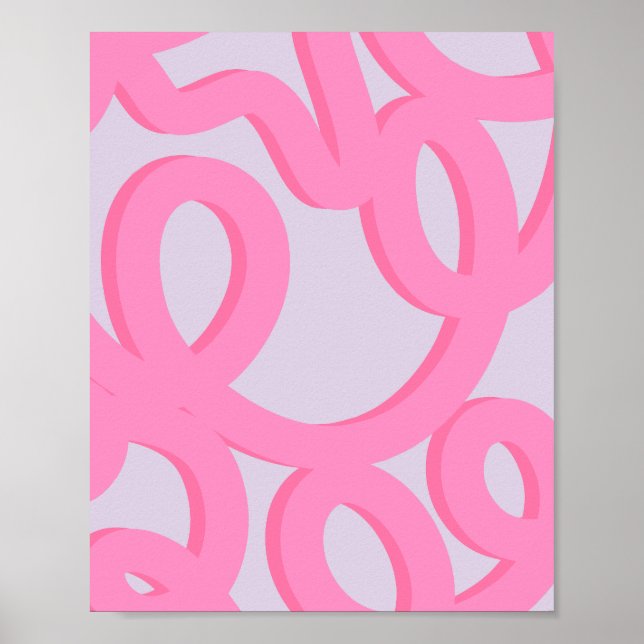 Rosa och Lila Linjer i den moderna Abstrakten unde Poster (Framsidan)