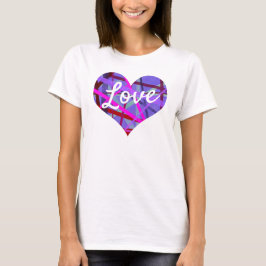 Rosa och Lila Linjer Mönster T Shirt
