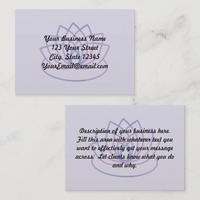 Rosa och Lila Lotus Business Information Card Lojalitetskort (Fram/baksida)