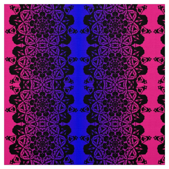 rosa och lila Mandala-blomman Tyg (Provkarta)