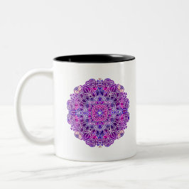 Rosa och Lila Mandala Mönster Två-Tonad Mugg