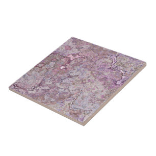 Rosa och Lila Marble Kakelplatta