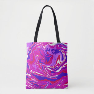 Rosa och Lila Marble Swirls Tygkasse