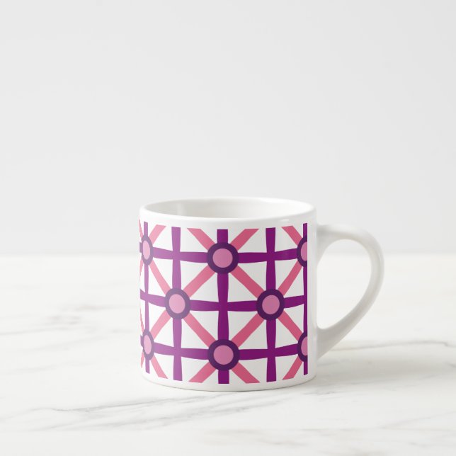 Rosa och Lila Mönster Espressomugg (Höger)