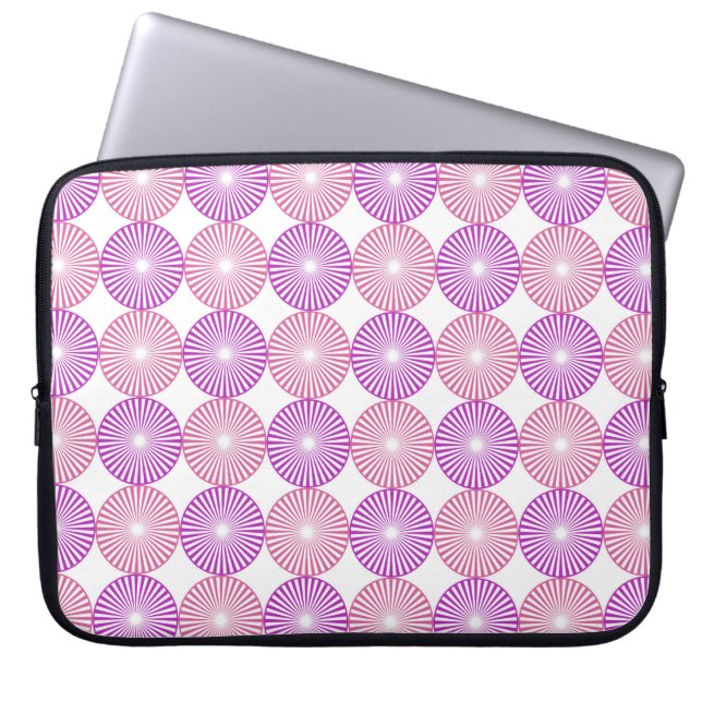 Rosa och lila mönster laptop sleeve (Framsidan)
