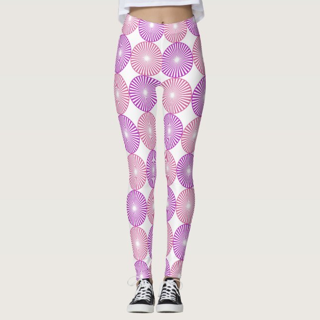Rosa och lila mönster leggings (Framsida)