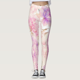 Rosa- och Lila-nejlikor, avslappning Leggings