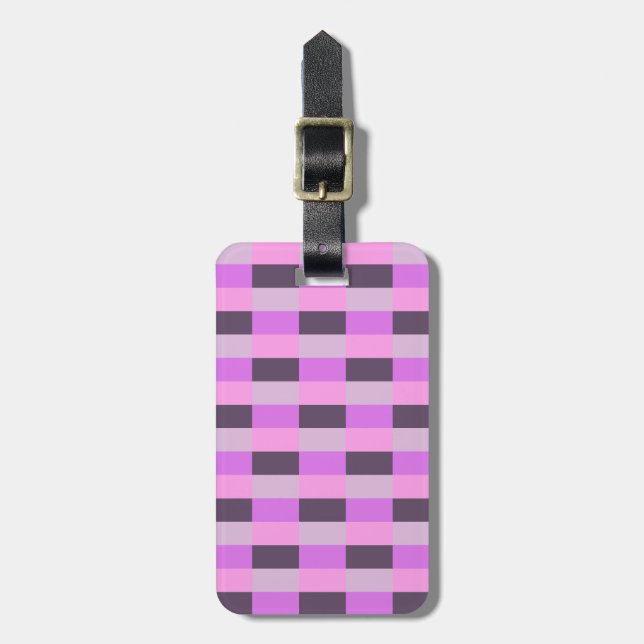 Rosa och lila nyansfärgblock bagagebricka (Vertikal Framsida)