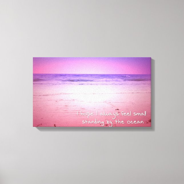 Rosa och Lila oceansolnedgång med citat Canvastryck (Framsida)