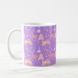 Rosa och Lila och Guld juldesign Kaffemugg