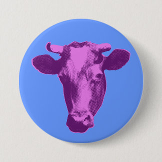 Rosa och Lila Pap Art Cow Knapp