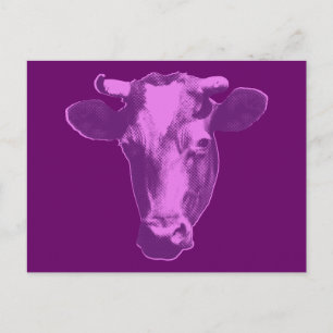 Rosa och Lila Pap Art Cow Vykort