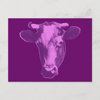 Rosa och Lila Pap Art Cow Vykort