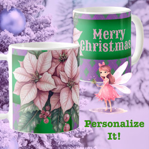 Rosa och Lila Personlig jul Kaffemugg