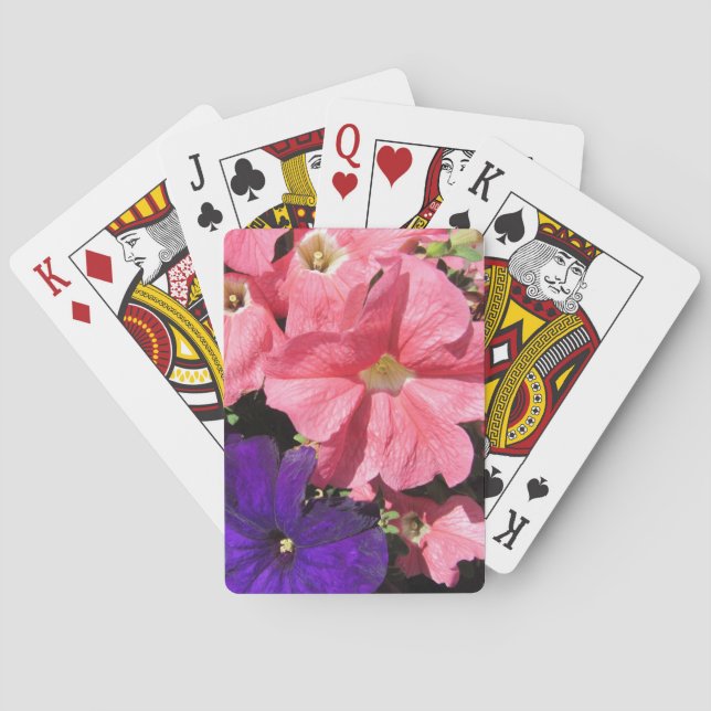 Rosa och lila petunior casinokort (Baksidan)